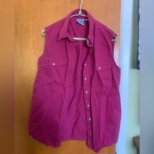 90s Sleeveless Button-Up Shirt